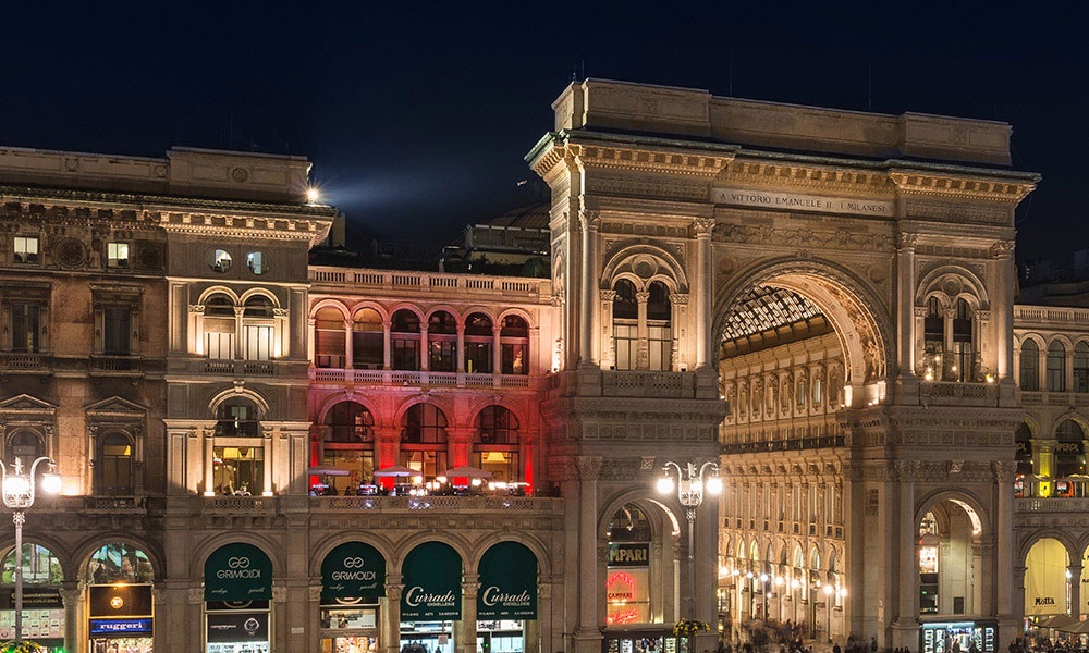 The venue at night